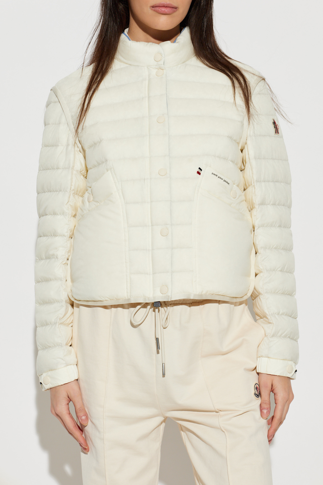MONCLER ホワイトロンパース MONCLER（モンクレール） ベビー服 ロゴ ベビー ロンパース